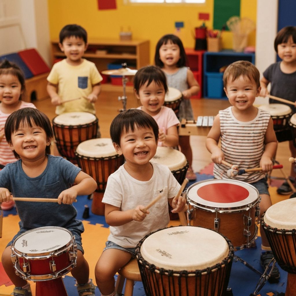 Children playing musical instruments